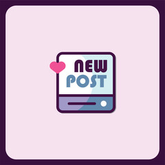 Poster - New Post Notification Icon Design with Heart