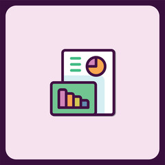 Poster - Colorful Data Analysis Icon, Report, Charts, and Graphs