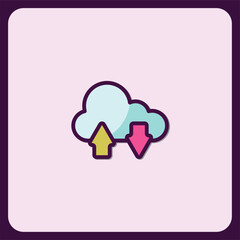 Poster - Cloud Computing Icon, Upload and Download Data to Cloud Storage
