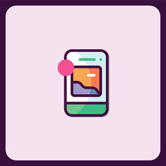 Poster - Mobile Photo Gallery App Icon Design with Notification