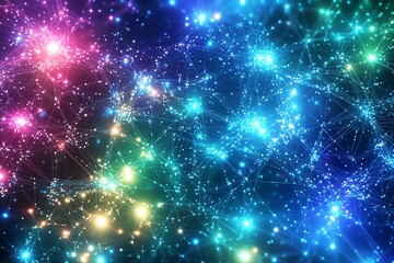 Poster - Colorful network connection abstract background
