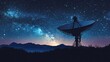 © Biancaart - Satellite Dish Silhouetted Against Stunning Milky Way and Night Sky