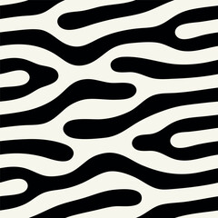 Wall Mural - vector seamless pattern. free form organic shapes. stylish smooth weaving structure. natural zigzag 