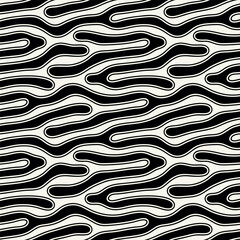 Wall Mural - vector seamless pattern. free form organic shapes. stylish smooth weaving structure. natural zigzag 