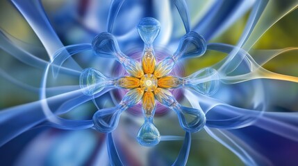 Poster - Dynamic abstract flower design digital art colorful environment modern aesthetic artistic viewpoint conceptual imagery