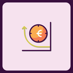 Poster - Euro Currency Value Growth Chart Icon
