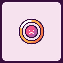Poster - Modern Minimalist Sad Face Icon Design with Circular Progress Bar