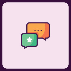 Poster - Modern Chat Bubbles with Star Rating Icon Design