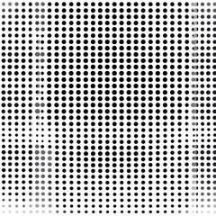 Poster - Grid of Black Circles with Shifting Gray Values and Optical Illusions on a White Background