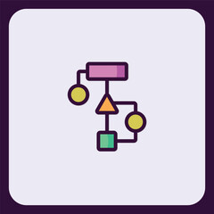 Poster - Vibrant flowchart icon representing process management and system flow