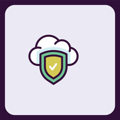 Poster - Protected digital storage modern illustration symbolizing data security cloud icon