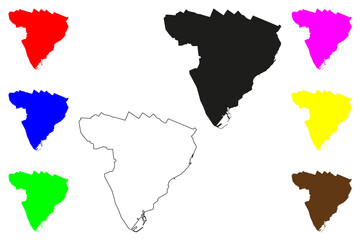  Tema city (Republic of Ghana, Greater Accra Region) map vector illustration, scribble sketch Tema map