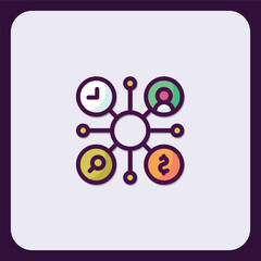 Poster - Business workflow automation icon for tasks, time, investment and human resources