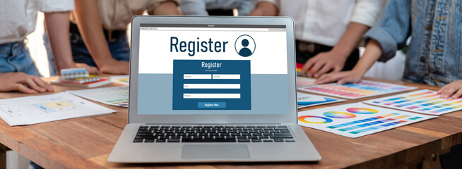 Aufkleber - Online registration form for brisk form filling on the internet website