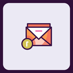 Poster - Stylish Envelope Icon with Notification Badge for Modern Communication