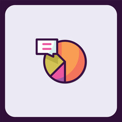Poster - Colorful Business Pie Chart with Comment Box for Data Analysis Icon
