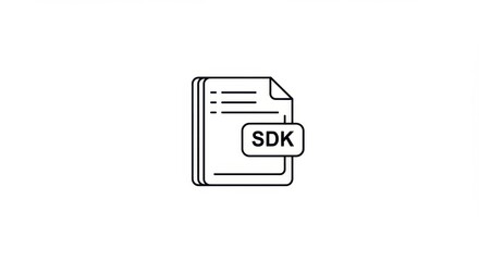Simple Black Outline Illustration of an SDK File Package