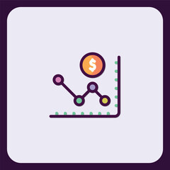 Poster - Financial Trend Graph Icon: Colorful Data Visualization for Business Reporting