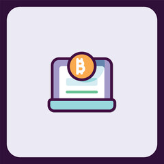 Aufkleber - Digital cryptocurrency bitcoin and blockchain technology minimal icon design