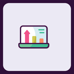Poster - Colorful presentation chart laptop icon for business and growth concept