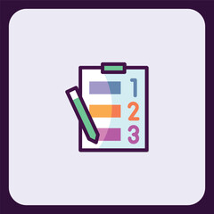 Poster - Charming vector icon illustrating a checklist with numbering and pencil isolated