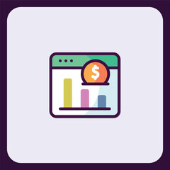 Poster - Financial Growth Chart with Currency Sign Icon for Business Analysis