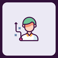 Poster - Investment growth symbol design with person figure and upward chart line