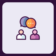 Poster - Creative Teamwork and Communication Concept with Abstract People and Bubbles