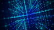 © Lin1800 - Information storage cells. Abstract background with dots and lines. Network connection structure. Big data digital background. 3D rendering.