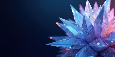Poster - Radiant Crystal Shards against a Glimmering Dark Background