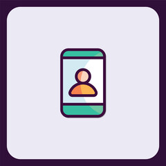 Fototapete - Stylized user profile avatar icon on a mobile interface element design