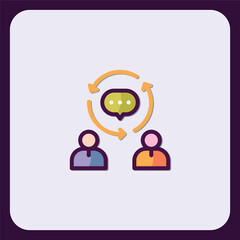 Poster - Collaborative communication icon representing teamwork and interaction