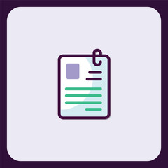 Aufkleber - Stylized file document icon with vibrant colors and modern design elements