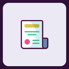 Poster - Stylized document icon with abstract symbols representing text elements