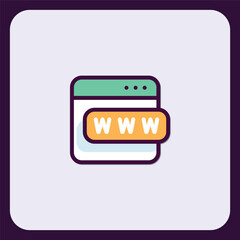 Poster - Minimalist World Wide Web Icon Representing Internet Connectivity and Browsing