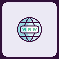 Poster - Stylized globe icon with 'WWW' marking, depicting internet accessibility