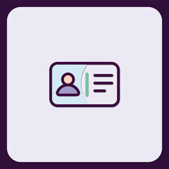 Poster - Identification card vector icon on pastel background, user identity pass
