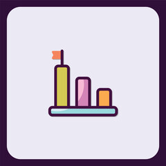 Poster - Stylized achievement chart, graphical success representation concept design