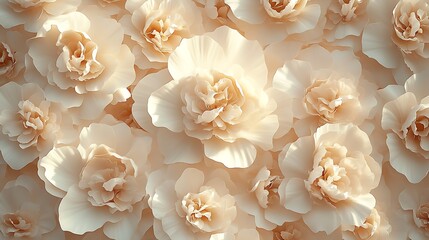 Poster - Stunning arrangement of soft pastel flowers forming an enchanting floral backdrop for artistic use : Generative AI