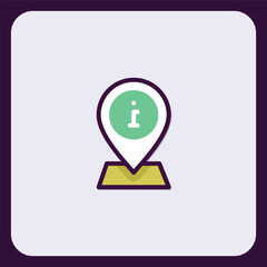 Poster - Modern Flat Design Info Location Pin Icon for Navigation and Information