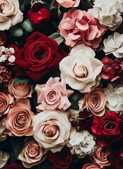 Poster - Beautiful Arrangement of Colorful Paper Flowers in Various Shades and Textures for Home Decor : Generative AI