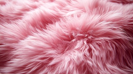 Aufkleber - Soft and Plush Pink Faux Fur Textile Surface Perfect for Cozy Home Decor : Generative AI