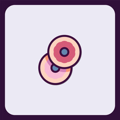 Poster - Abstract Circular Icon Duo: Pastel Hues and Concentric Rings Design Element