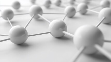 Poster - White spheres network connection, abstract background, technology concept