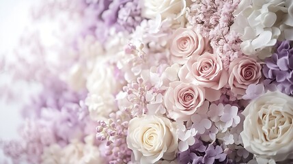 Poster - Captivating close-up of colorful roses and flowers creating an aesthetically pleasing floral display for decoration : Generative AI