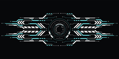 Aufkleber - Sci-fi futuristic hud dashboard display virtual reality technology screen. User Interface set. Statistics, Data information infographic. Vector graphic