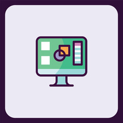 Fototapete - Modern Digital Design Interface Icon Illustration for Software and App Development