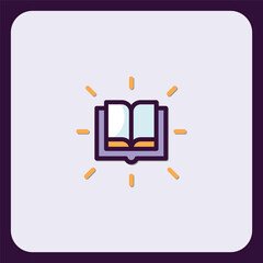 Poster - Radiant Open Book Icon: Knowledge Illumination Symbol