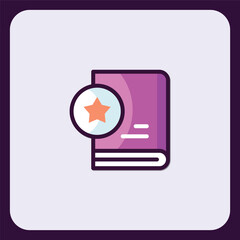 Poster - Favorite Book Icon Design: Purple Book with Star Rating