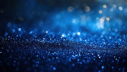 Poster - Close-up View of Shimmering Glitter with Blue and Green Tones Creating a Dreamy Bokeh Effect for Abstract Backgrounds and Artistic Designs